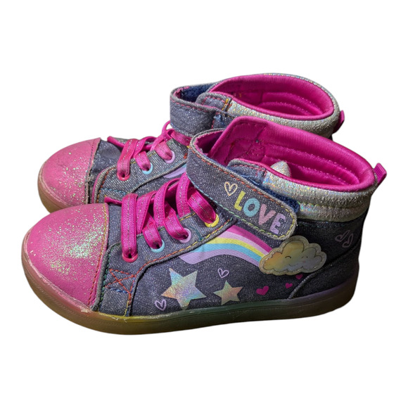 Athletic Works - Toddler Girl - Light up High-top Sneaker - Size 11 - Used Good - Picture 1 of 8